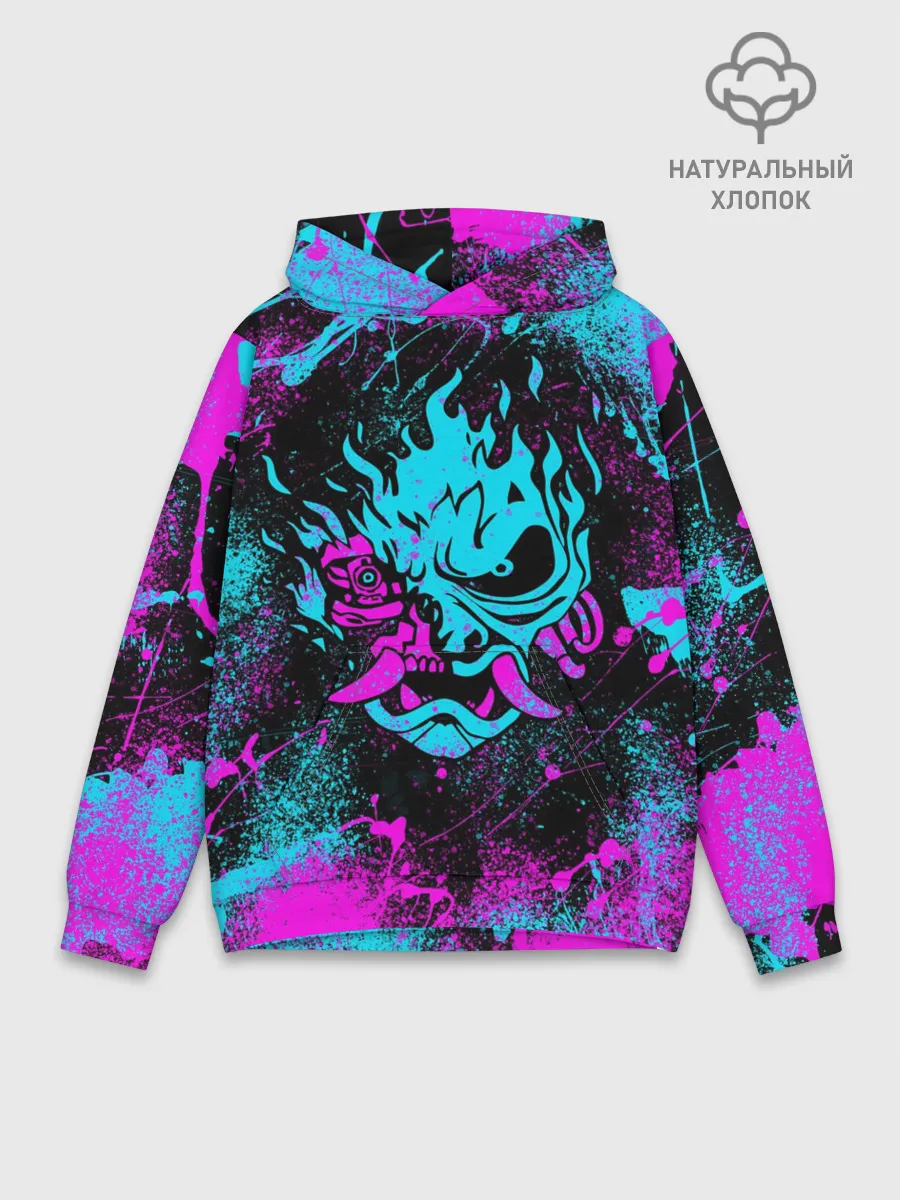 Худи мужской база хлопок / NEON SAMURAI | НЕОН САМУРАЙ