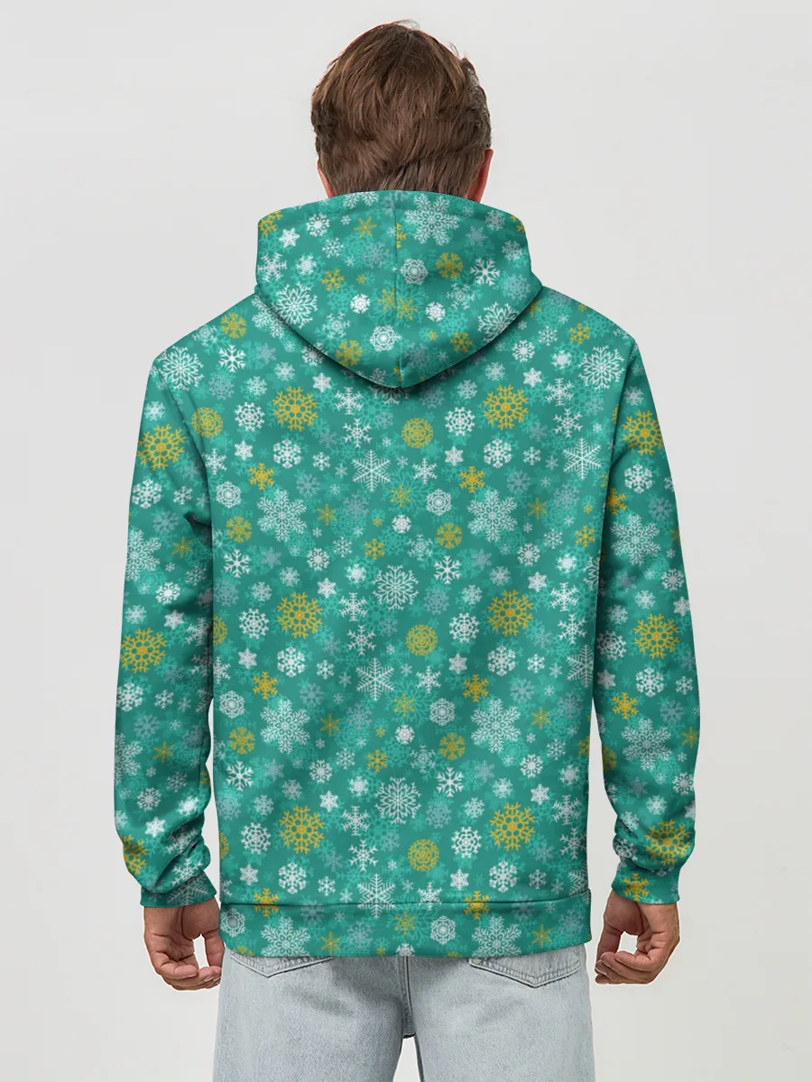 Худи мужской база хлопок / Снежинки