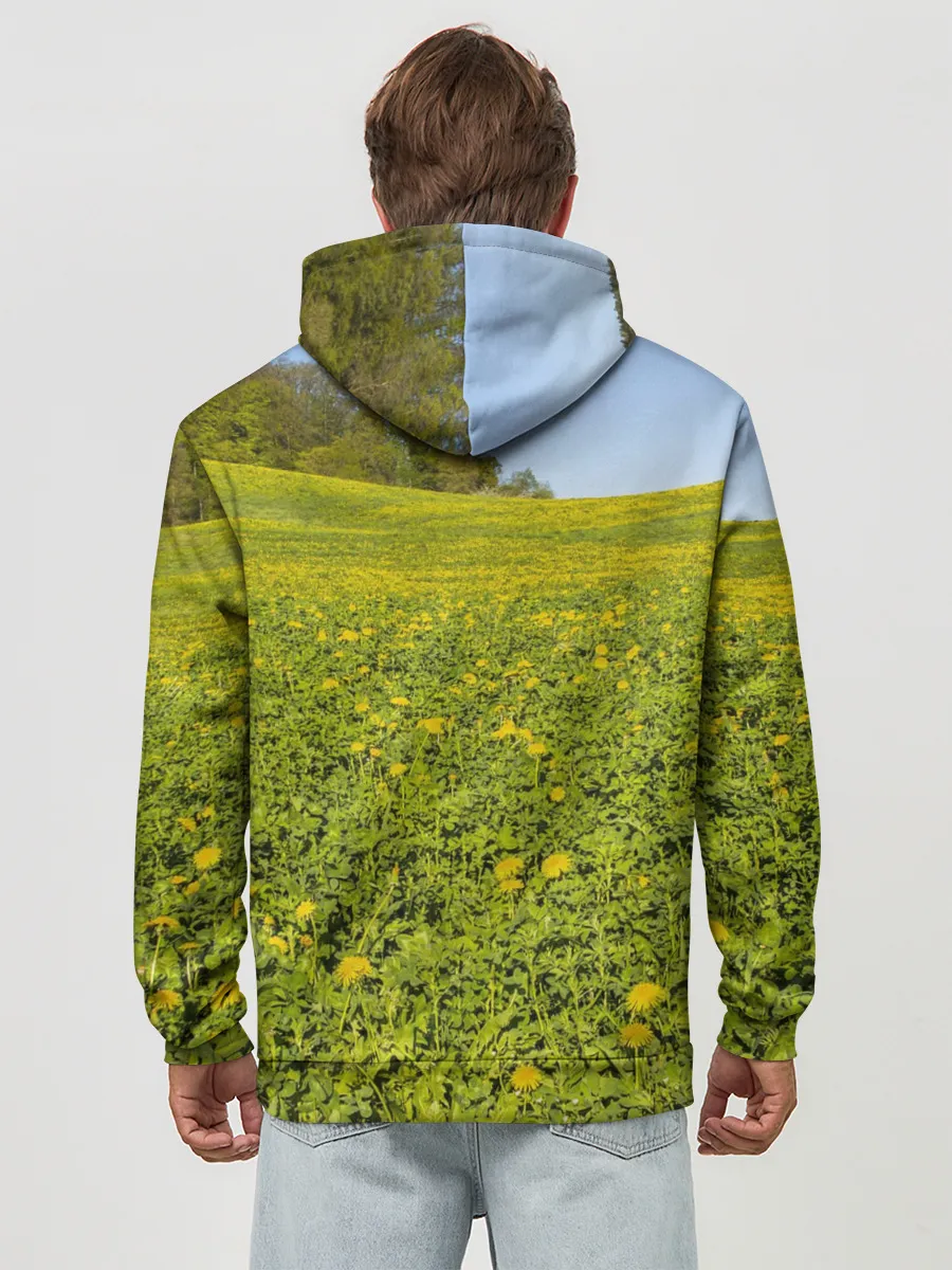 Худи мужской база хлопок / Поле одуванчиков