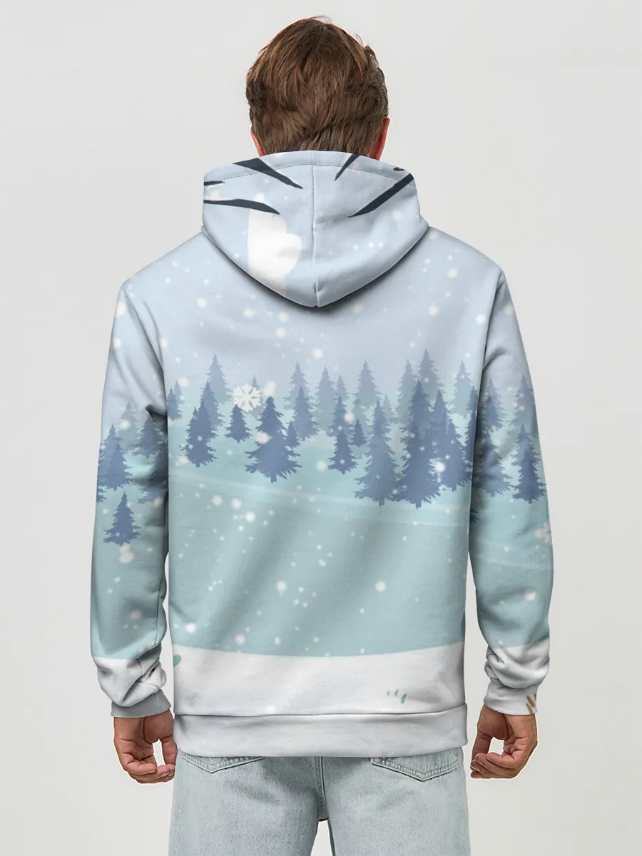 Худи мужской база хлопок / Олень с кружкой