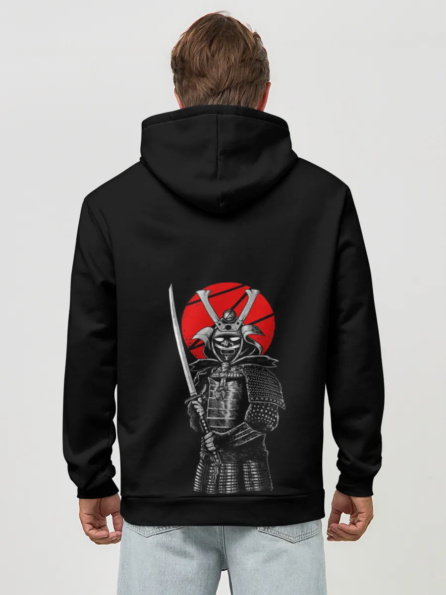Худи мужской база хлопок / СамураЙ на спине
