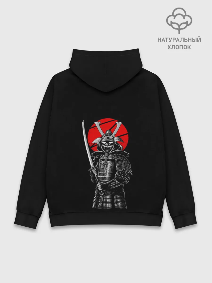 Худи мужской база хлопок / СамураЙ на спине