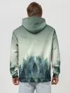 Худи мужской база хлопок / акварельный лес градиент