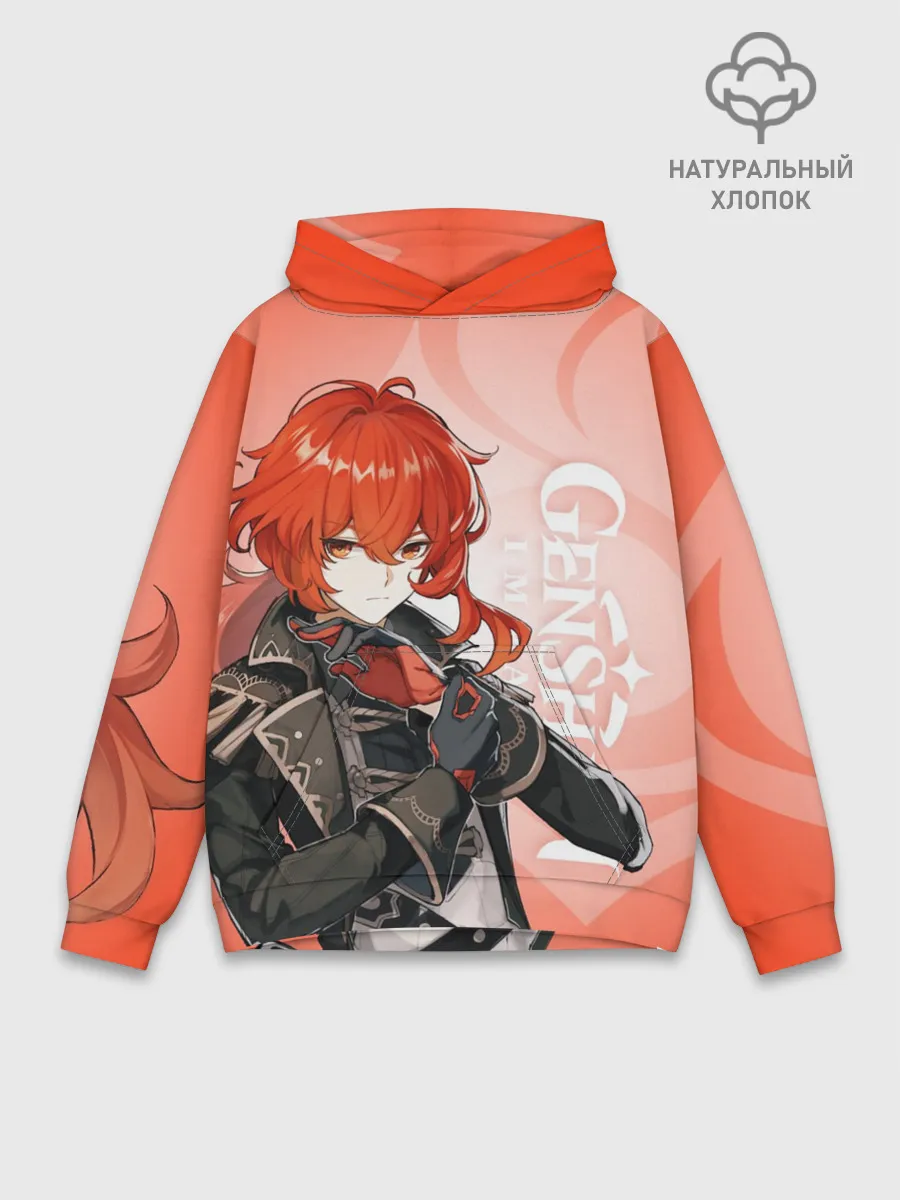Худи мужской база хлопок / GENSHIN IMPACT, ДИЛЮК