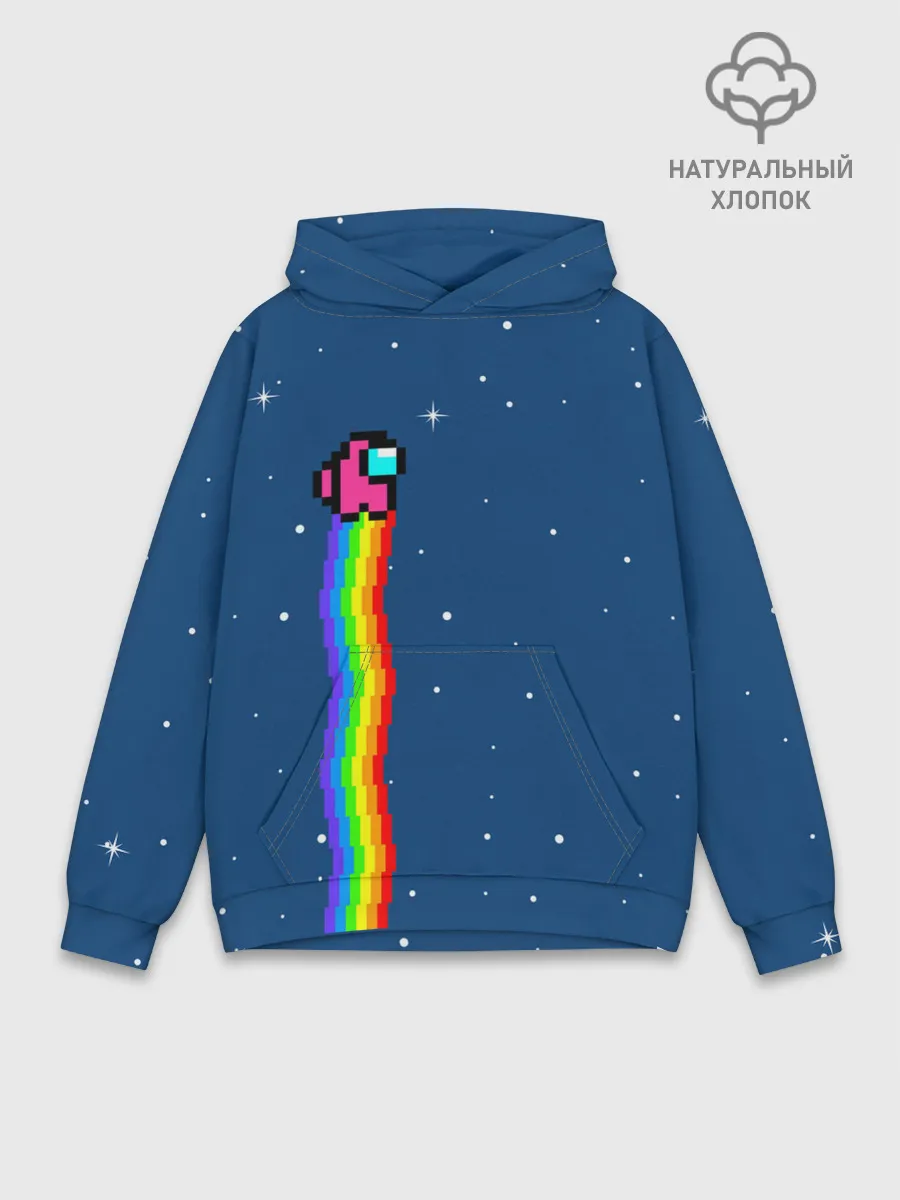 Худи мужской база хлопок / AMONG US - NYAN CREWMATE