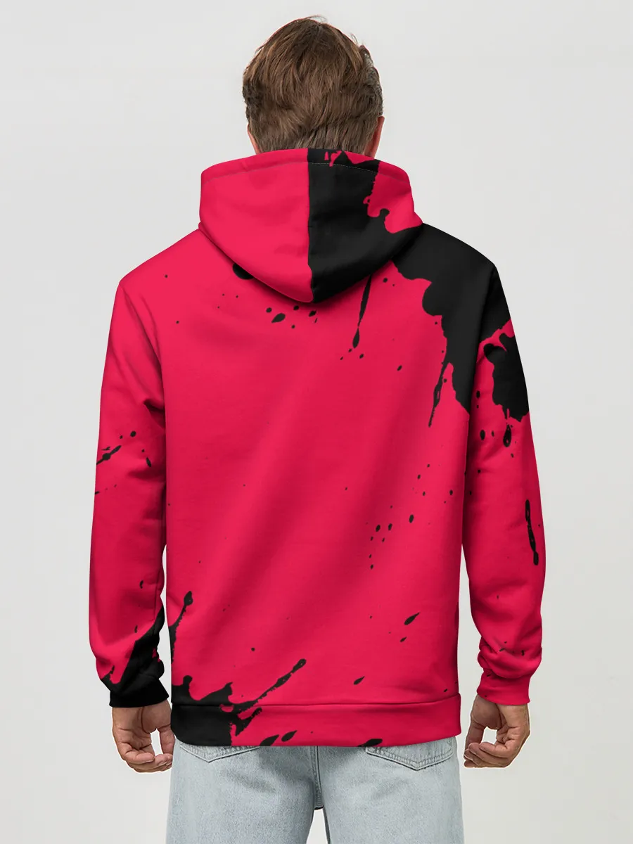 Худи мужской база хлопок / AMONG US - ORANGE & GREEN