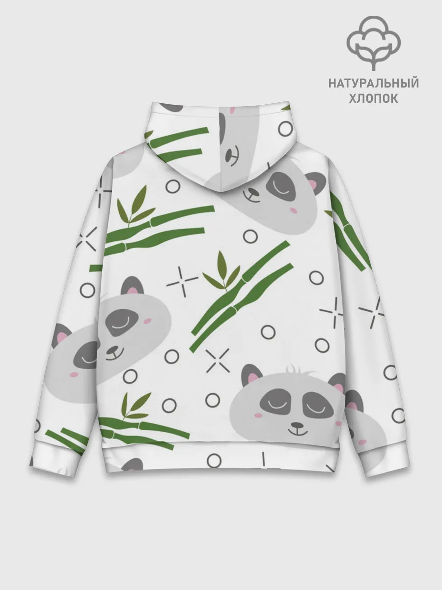 Худи мужской база хлопок / Панда с бамбуком
