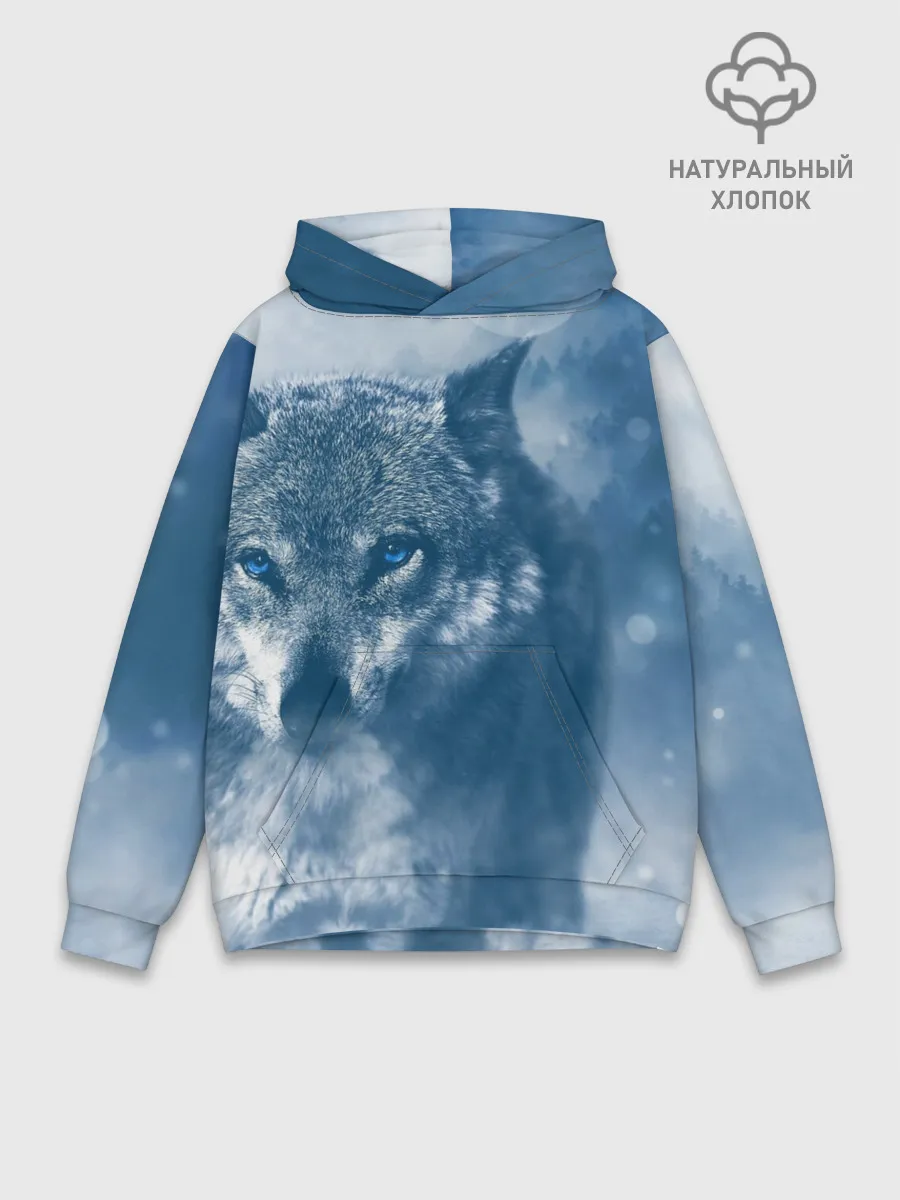 Худи мужской база хлопок / Красивый волк