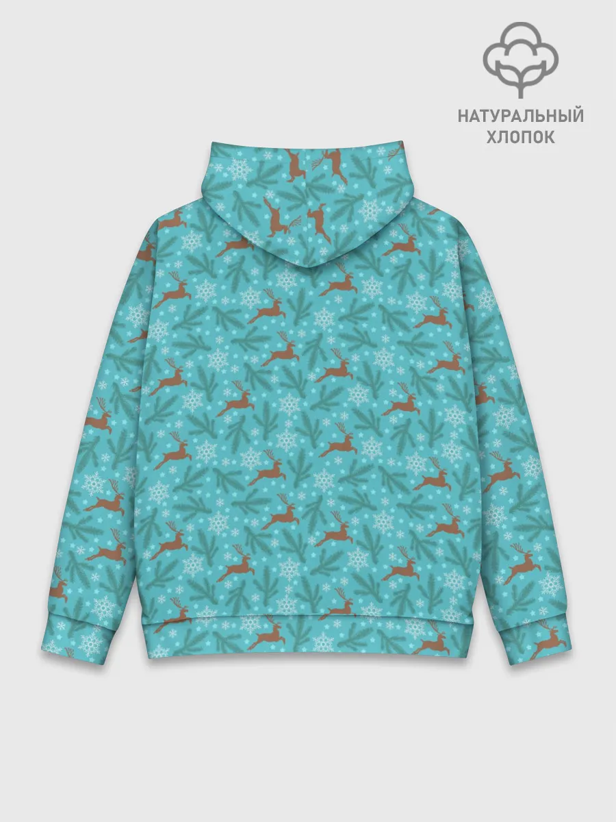Худи мужской база хлопок / Новогодние Олени