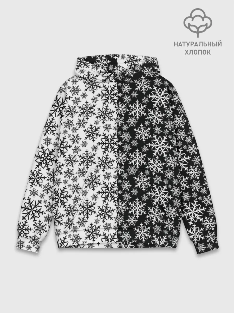 Худи мужской база хлопок / Снежинки