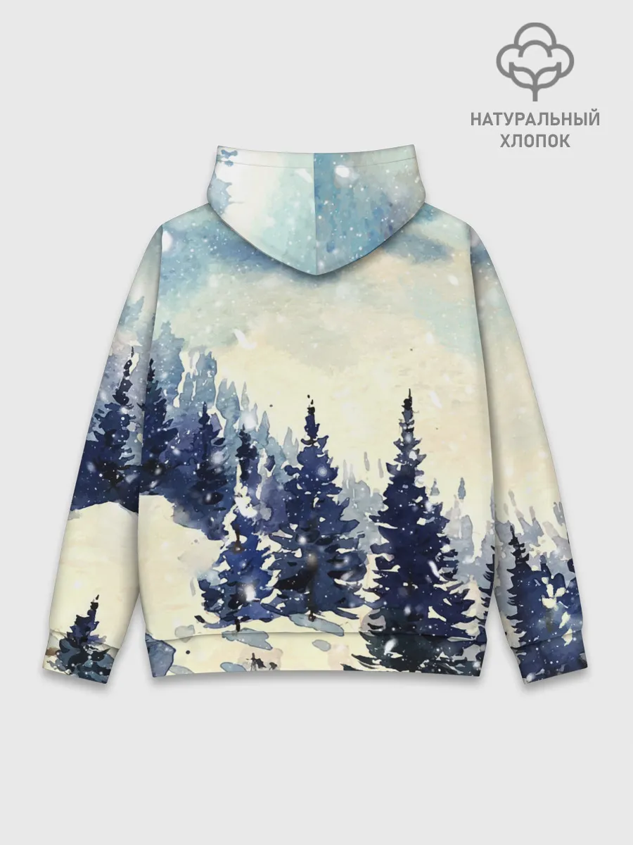 Худи мужской база хлопок / Зимний Майнкрафт