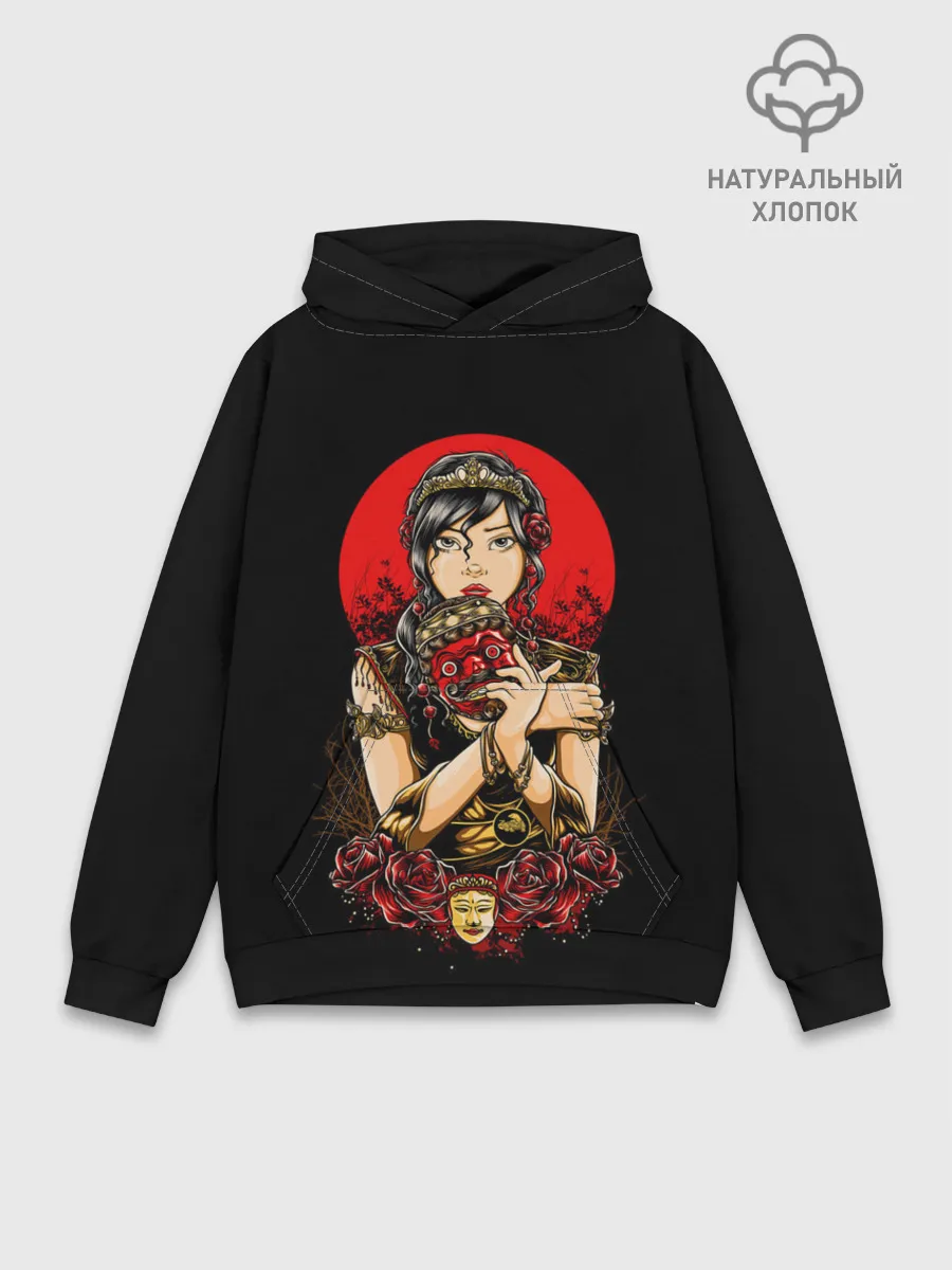 Худи мужской база хлопок / ДЕВУШКА В МАСКЕ