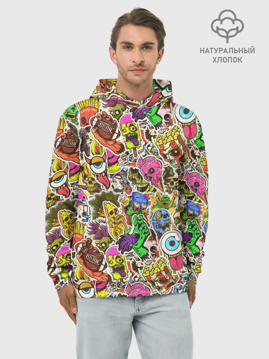 Худи мужской база хлопок / Граффити монстров