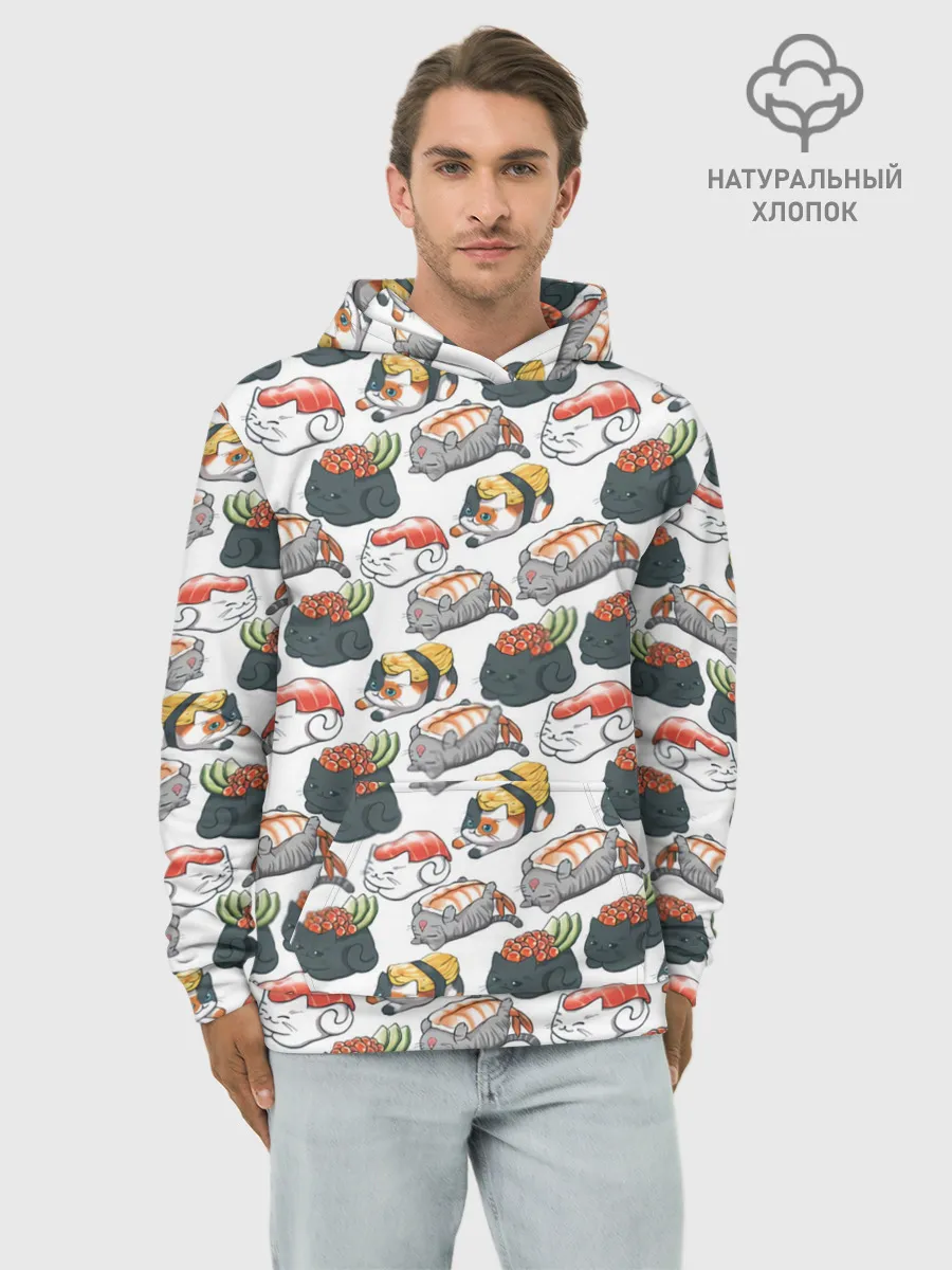 Худи мужской база хлопок / Котики | Суши