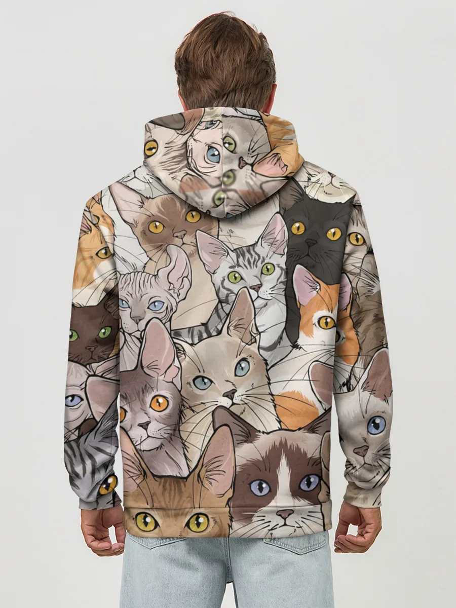 Худи мужской база хлопок / Котики