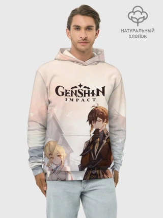 Худи мужской база хлопок / GENSHIN IMPACT Zhongli