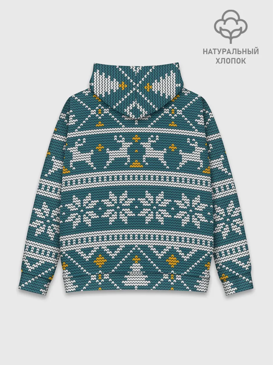 Худи мужской база хлопок / Новогодний узор