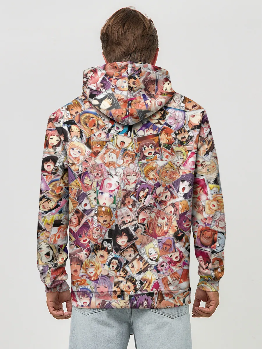 Худи мужской база хлопок / Яркий паттерн АХЕГАО