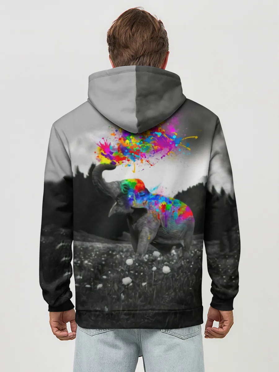 Худи мужской база хлопок / Слон