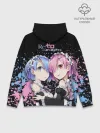 Худи мужской база хлопок / Re:Zero, Рам и Рем