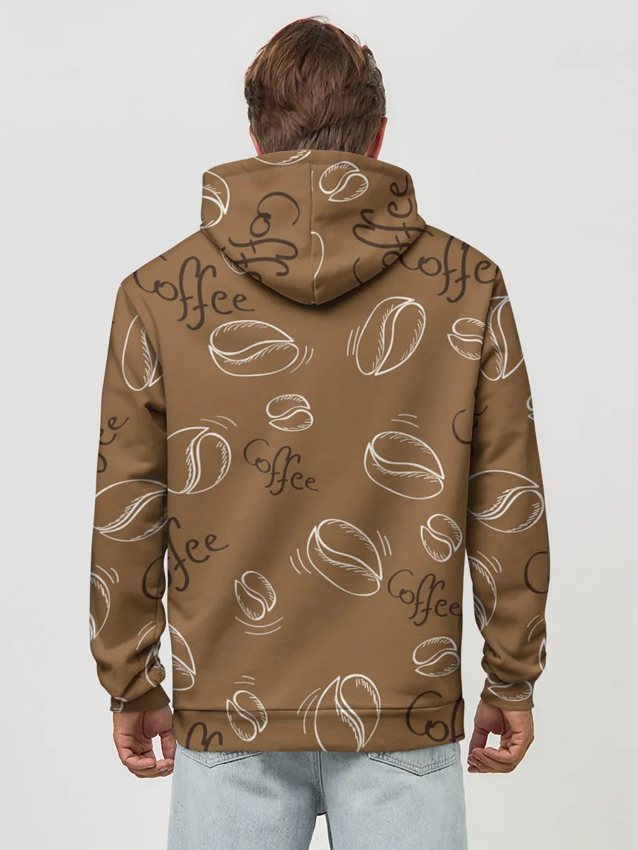 Худи мужской база хлопок / Кофейный узор