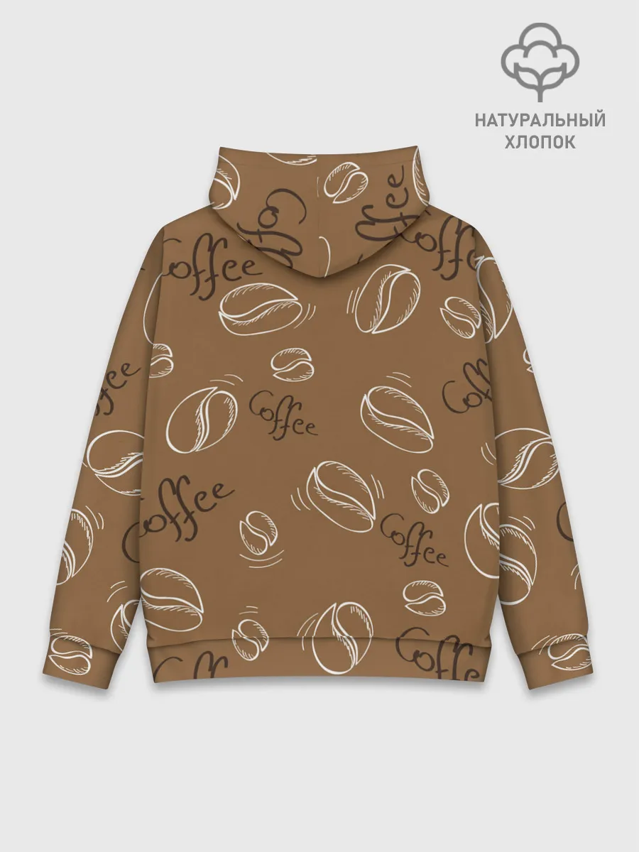 Худи мужской база хлопок / Кофейный узор