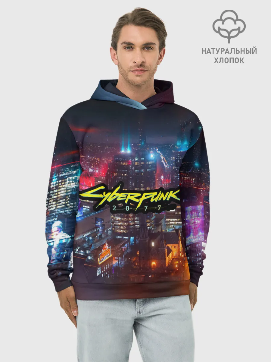 Худи мужской база хлопок / Найт сити