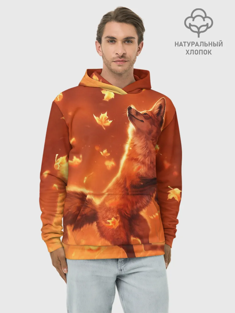 Худи мужской база хлопок / Лисенок