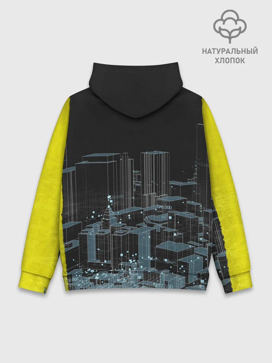 Худи мужской база хлопок / Город CYBERPUNK 2077
