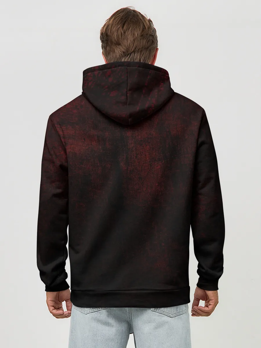 Худи мужской база хлопок / Невероятно темный Черный Клевер