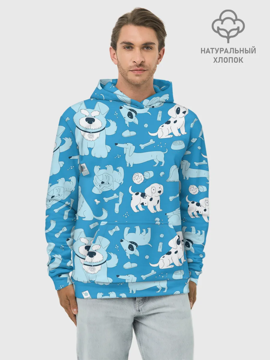 Худи мужской база хлопок / Собачки