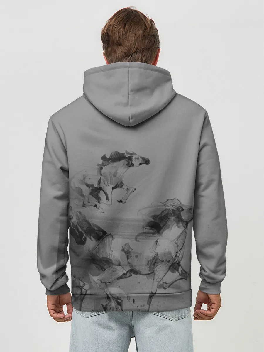 Худи мужской база хлопок / кони