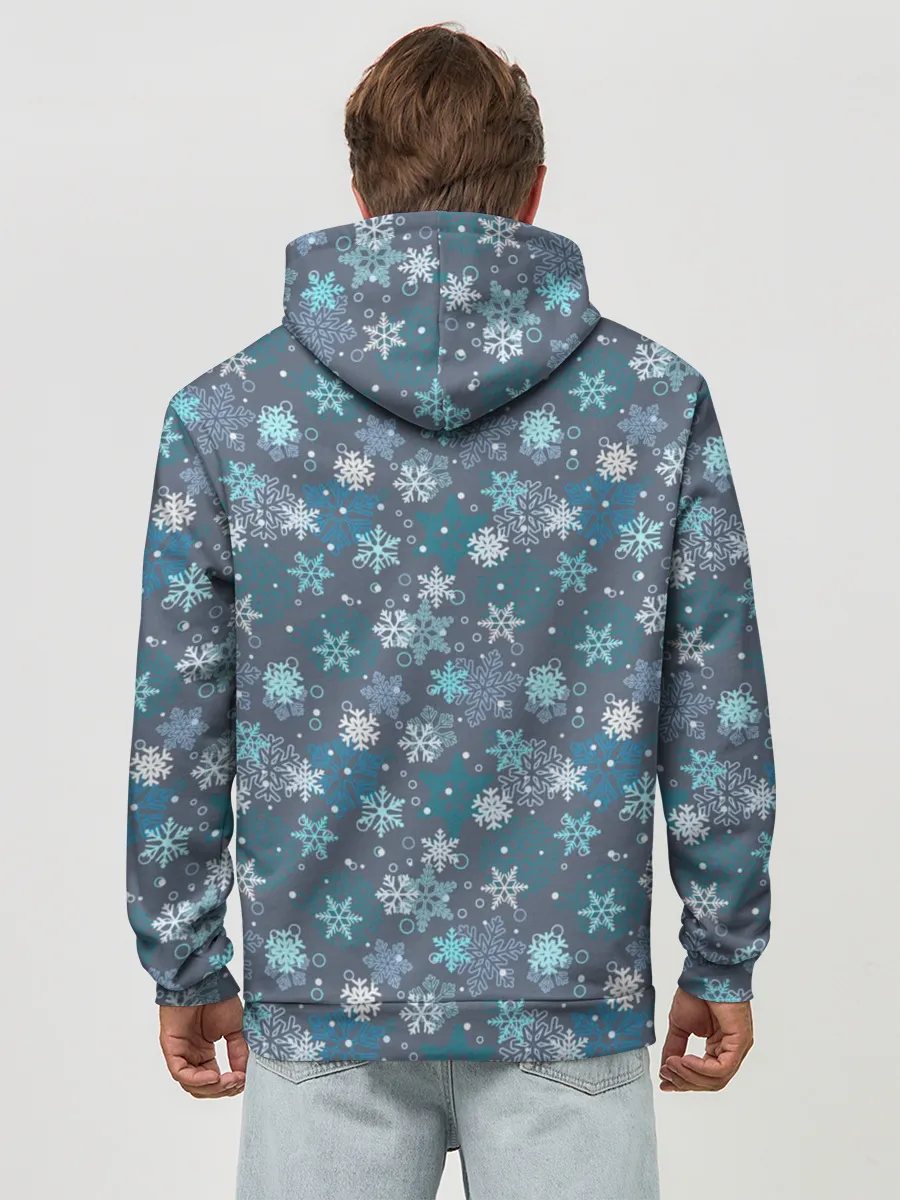 Худи мужской база хлопок / Снежинки