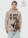 Худи мужской база хлопок / Be wild be free