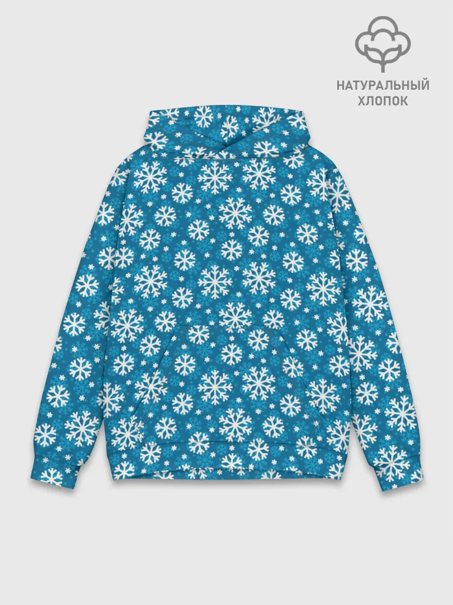Худи мужской база хлопок / Снежинки