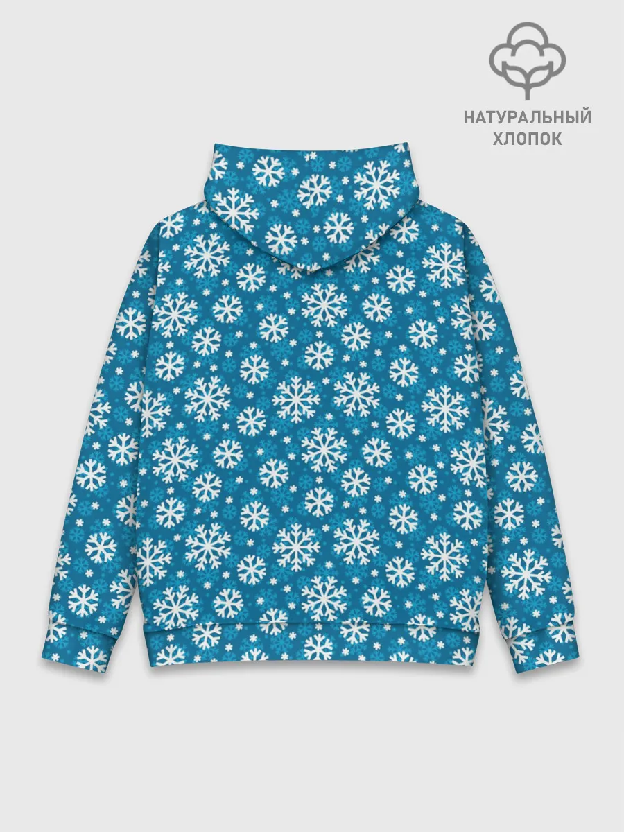 Худи мужской база хлопок / Снежинки