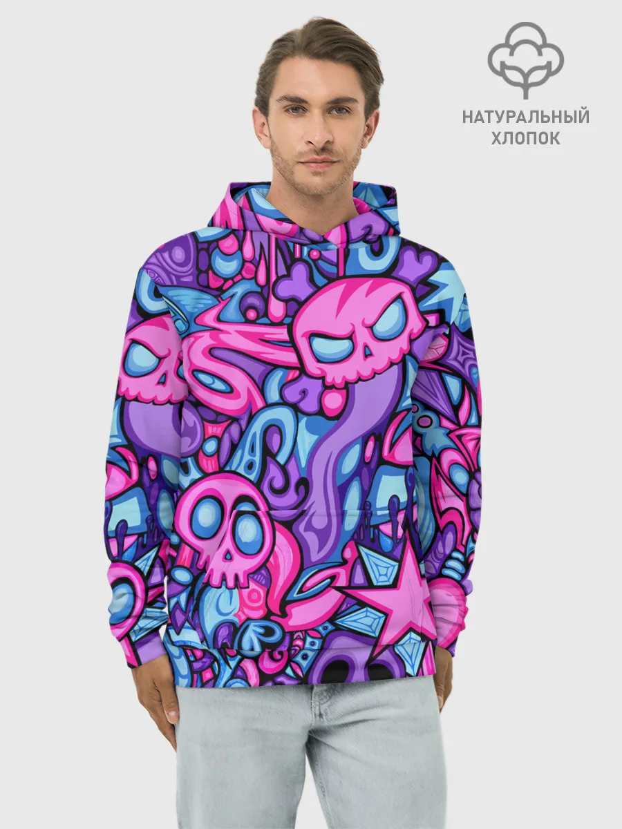 Худи мужской база хлопок / Граффити монстры