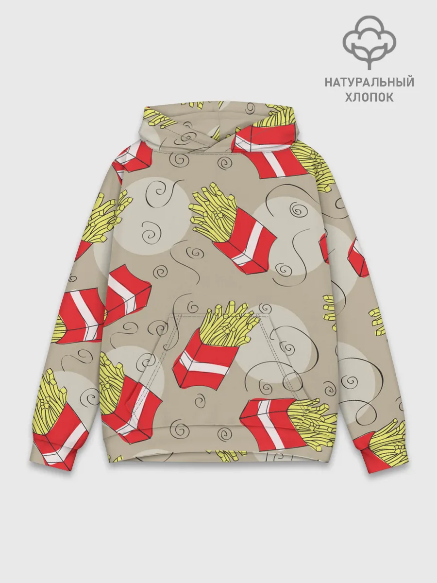 Худи мужской база хлопок / Фастфуд - Картошка фри