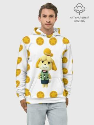 Худи мужской база хлопок / Animal crossing - Isabelle