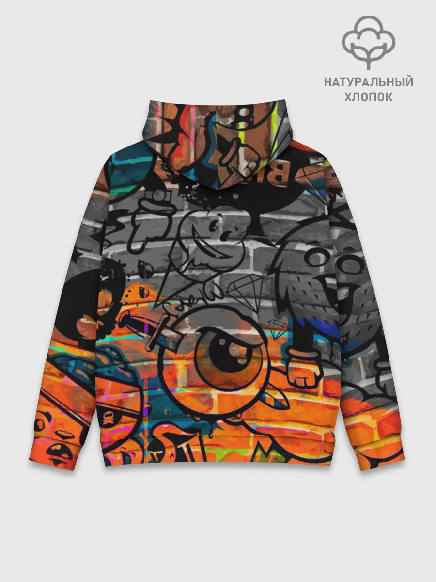 Худи мужской база хлопок / Anime Girl with Graffiti