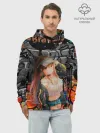 Худи мужской база хлопок / Anime Girl with Graffiti