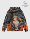 Худи мужской база хлопок / Anime Girl with Graffiti