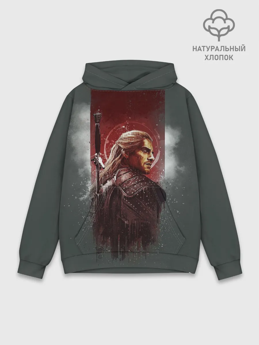 Худи мужской база хлопок / The Wticher 3D