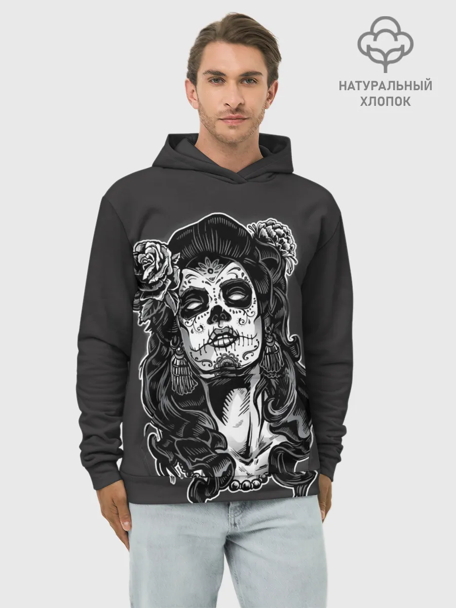 Худи мужской база хлопок / Санта Муэрте