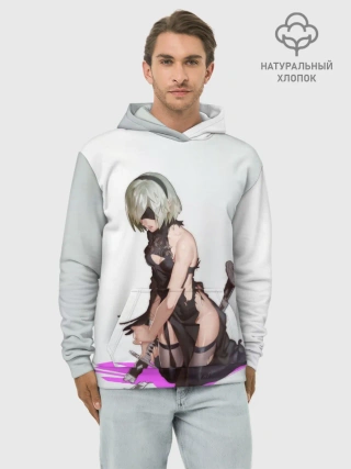 Худи мужской база хлопок / NIER AUTOMATA / 2B