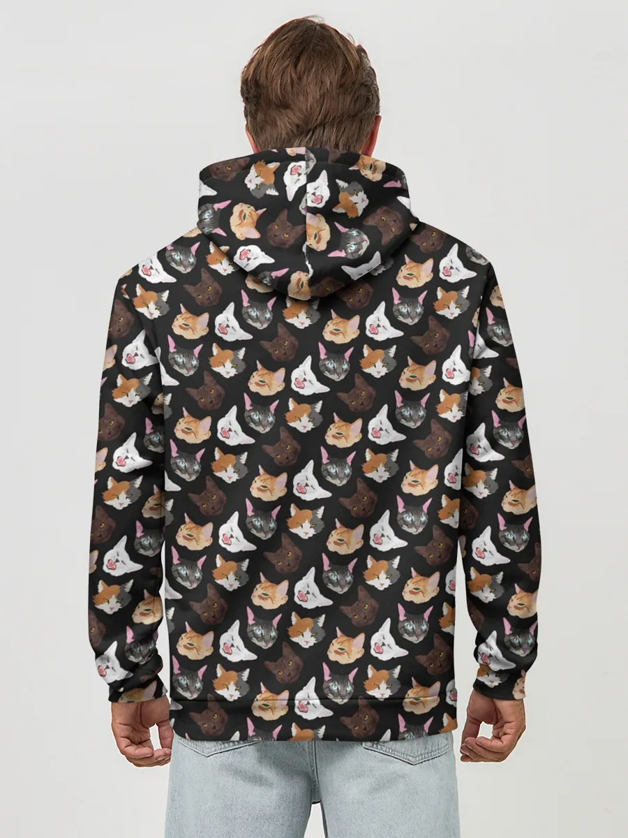 Худи мужской база хлопок / Много котов