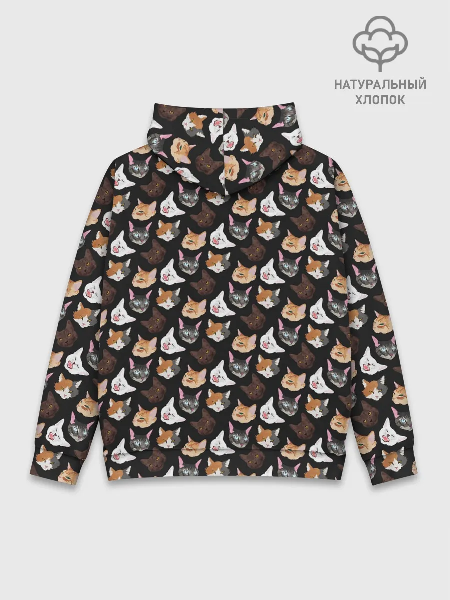 Худи мужской база хлопок / Много котов