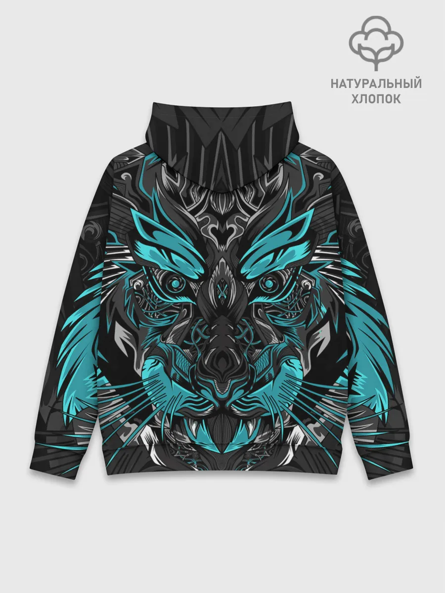 Худи мужской база хлопок / Абстракция тигр