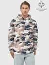 Худи мужской база хлопок / Кремовый камуфляж