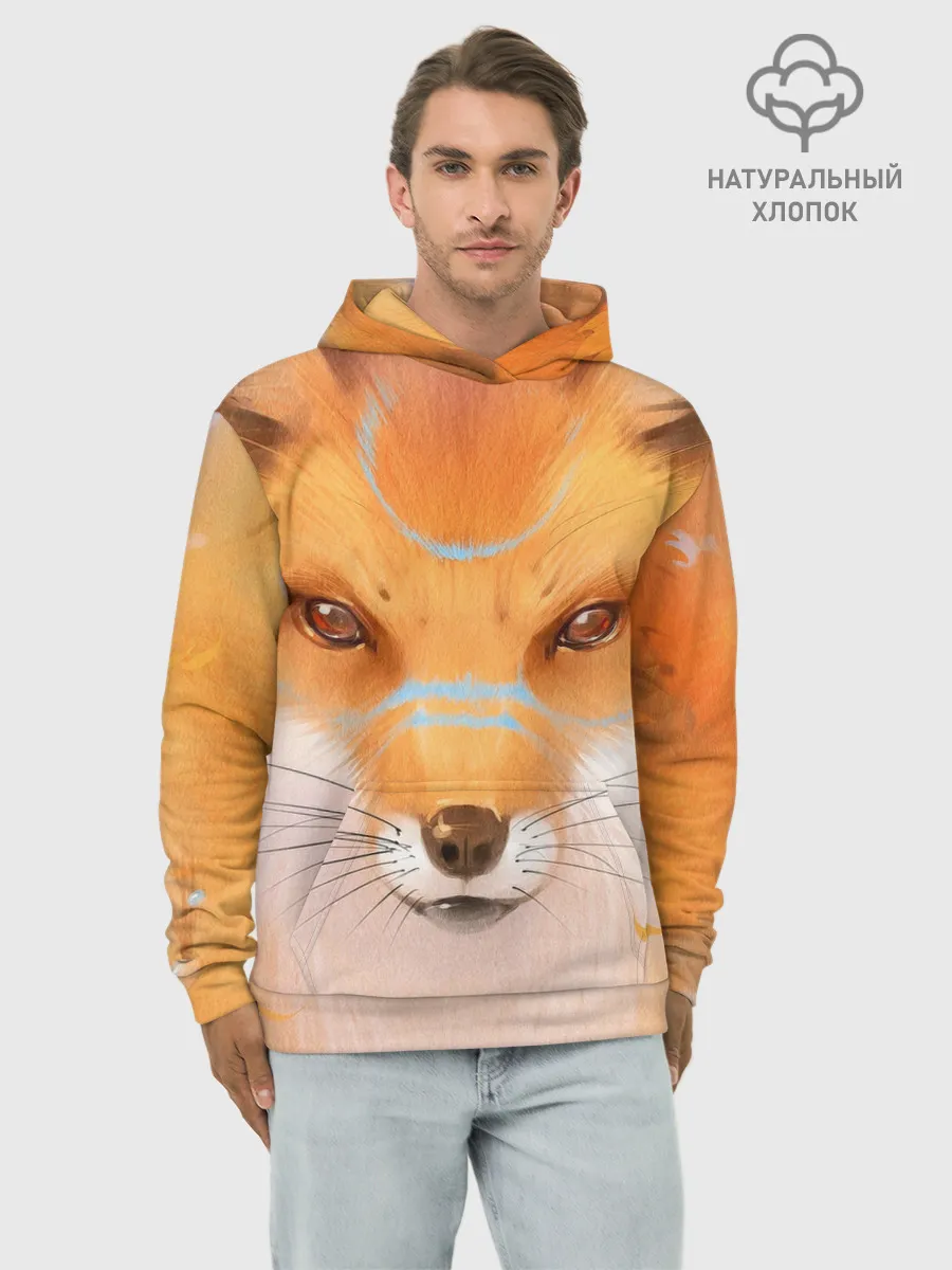 Худи мужской база хлопок / Лиса